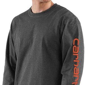 Carhartt Men's Loose Fit Heavyweight Long Logo Sleeve Graphic T-Shirt